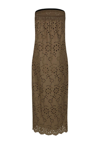 BROWNIE EYELET TUBE DRESS