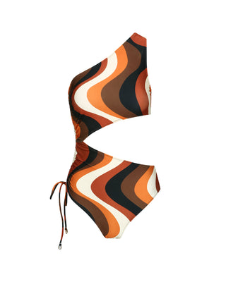 SUNSET WAVE ONE-SHOULDER ONEPIECE