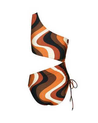 SUNSET WAVE ONE-SHOULDER ONEPIECE