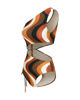 SUNSET WAVE ONE-SHOULDER ONEPIECE