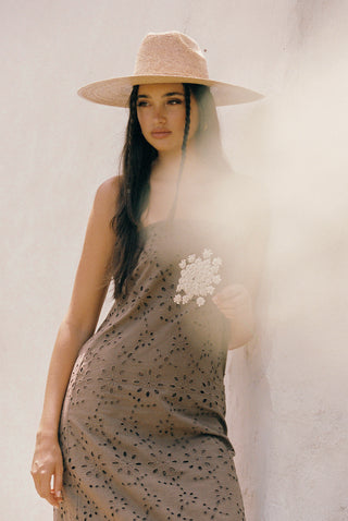 BROWNIE EYELET TUBE DRESS
