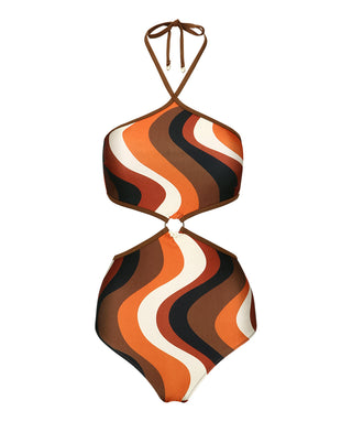 SUNSET WAVE HALTER ONEPIECE