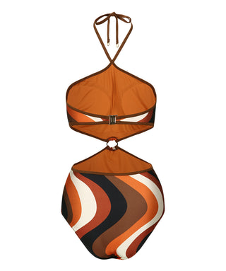SUNSET WAVE HALTER ONEPIECE