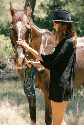EBONY CREPE SHIRT