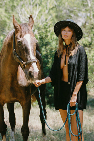 EBONY CREPE SHIRT