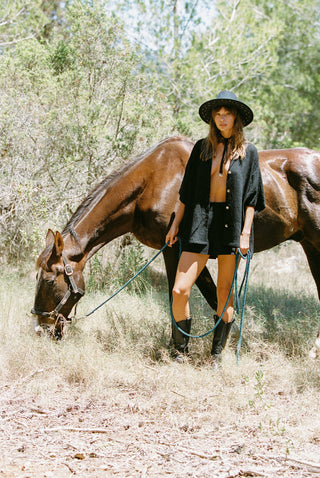 EBONY CREPE SHIRT