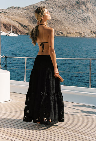 EBONY MAXI TIERED SKIRT