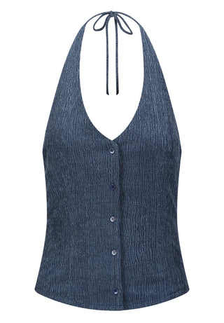 INDIGO HALTER VEST TOP