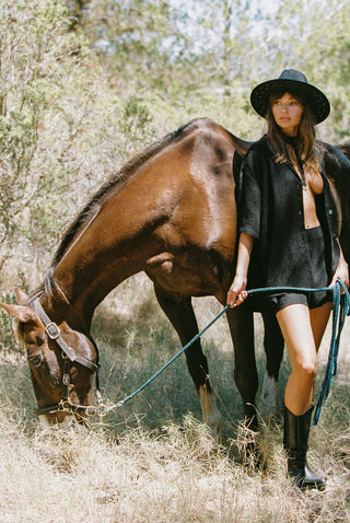 EBONY CREPE SHORTS