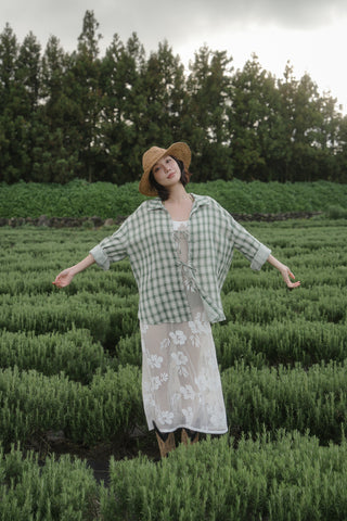 SAGE TIE-FRONT SHIRT