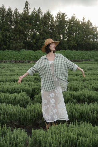 SAGE TIE-FRONT SHIRT