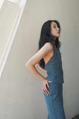 INDIGO HALTER VEST TOP