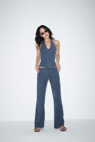 INDIGO HALTER VEST TOP
