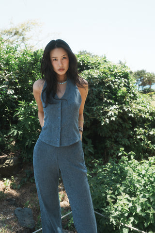 INDIGO HALTER VEST TOP
