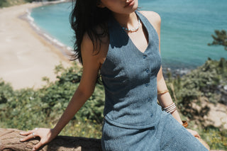 INDIGO HALTER VEST TOP