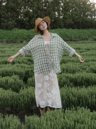 SAGE TIE-FRONT SHIRT