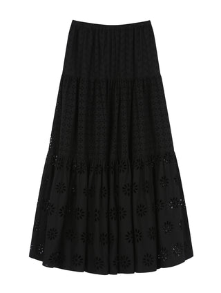 EBONY MAXI TIERED SKIRT