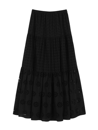 EBONY MAXI TIERED SKIRT